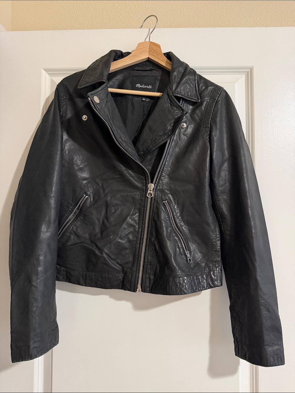 Madewell Black real Leather Asymmetrical Moto Jacket - Women's